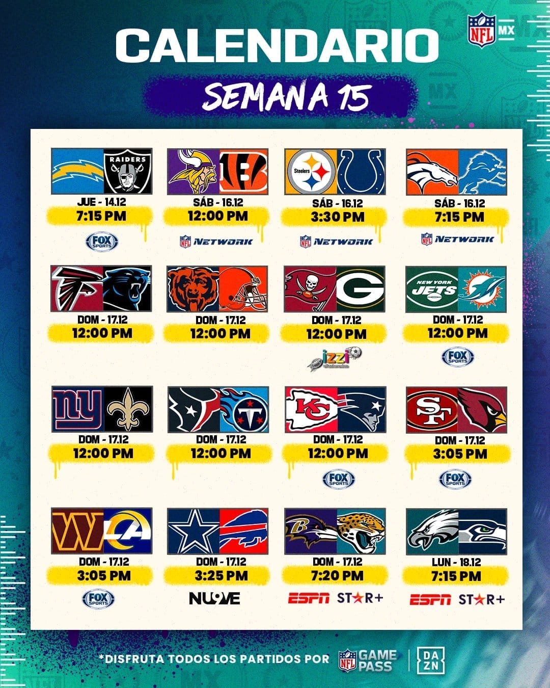 nxnoticias.com-hoy-inicia-la-jornada-15-de-la-nfl