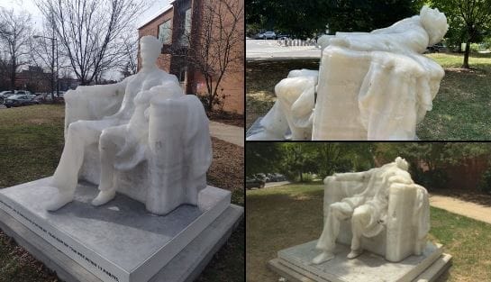 nxnoticias.com-escultura-de-abraham-lincoln-se-derrite-en-washington
